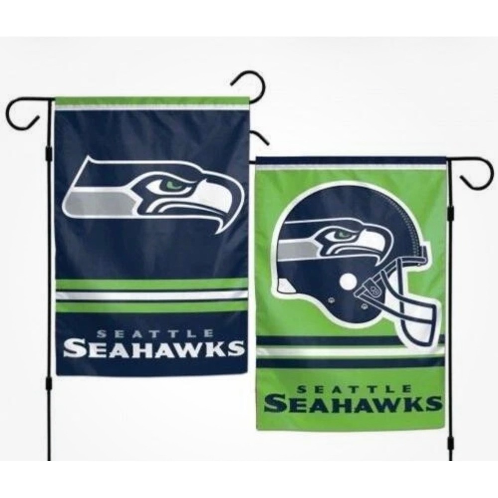 Seattle Seahawks NFL WinCraft Garden Flag 12.5x18 Navy Green 2-Sided New